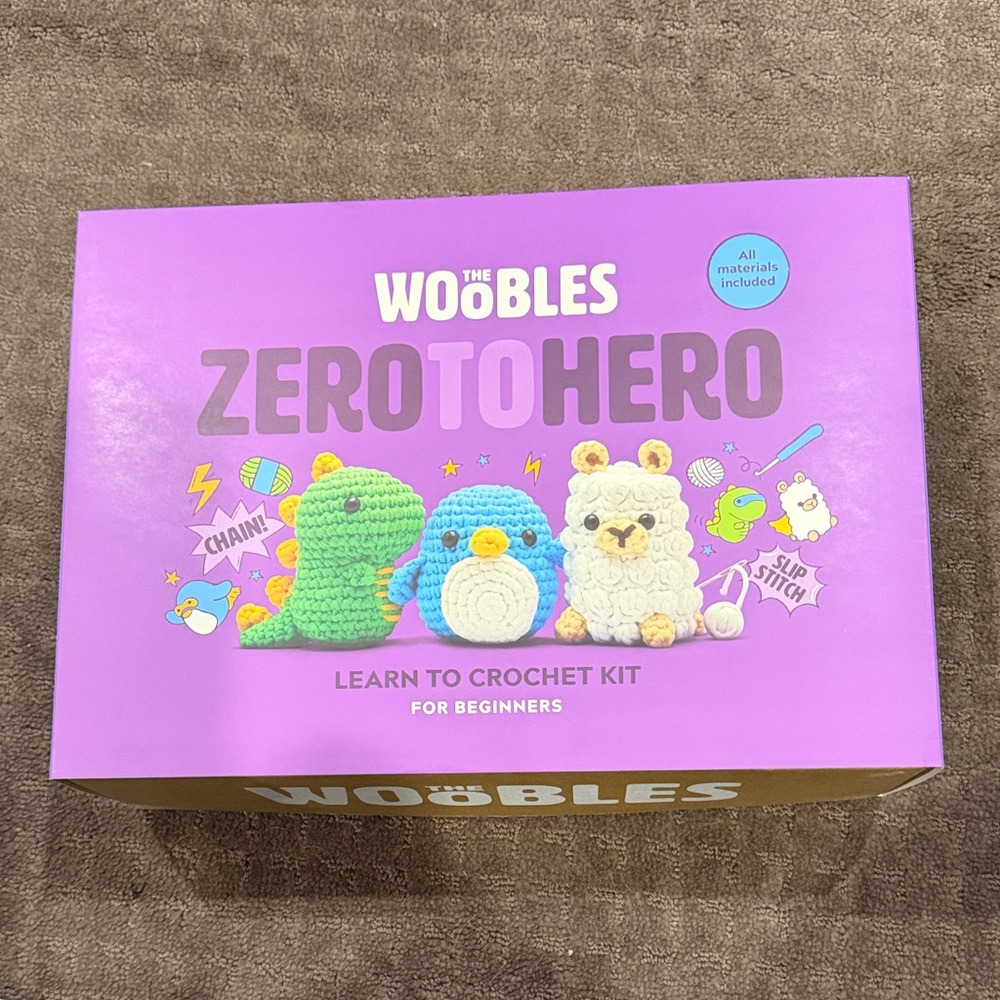 The Woobles Zero to Hero Crochet Kit - Purple
